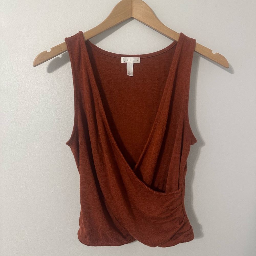 Women’s Nordstrom casual wrap tank Top orange